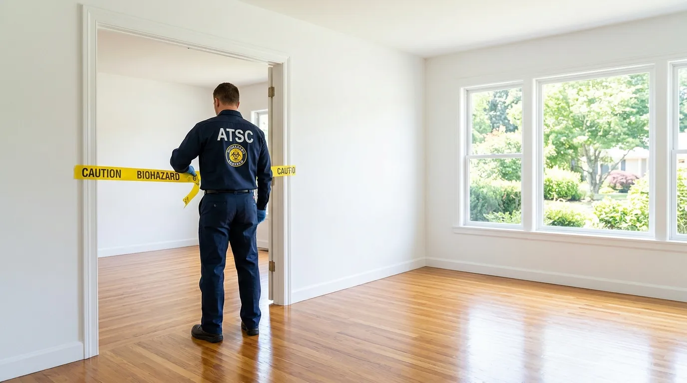 Certified biohazard cleanup crew performing Crime Scene Cleanup in Beverly